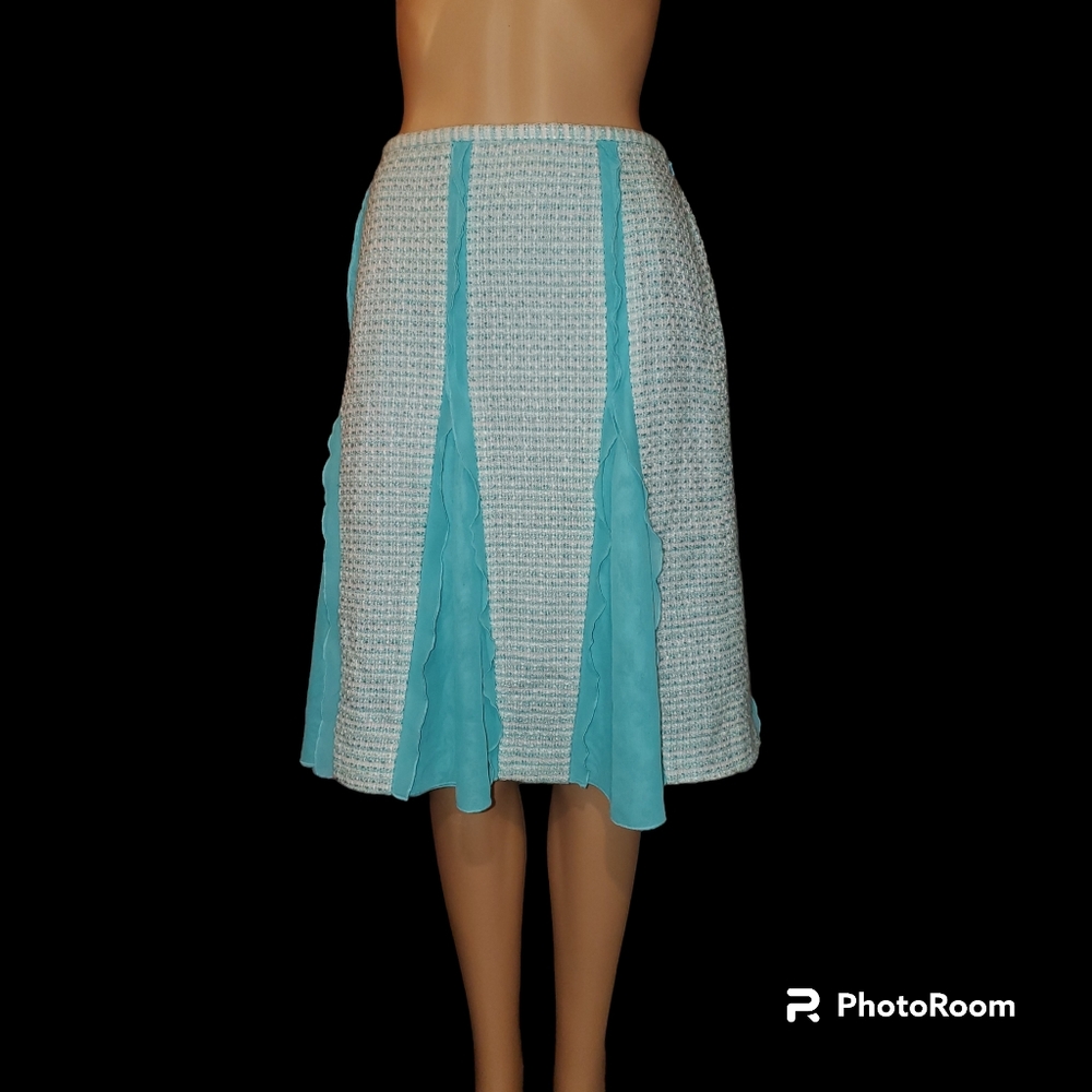 True Vintage VICTOR COSTA OCCASION Fully Lined Twead & Chiffon Pleated Skirt